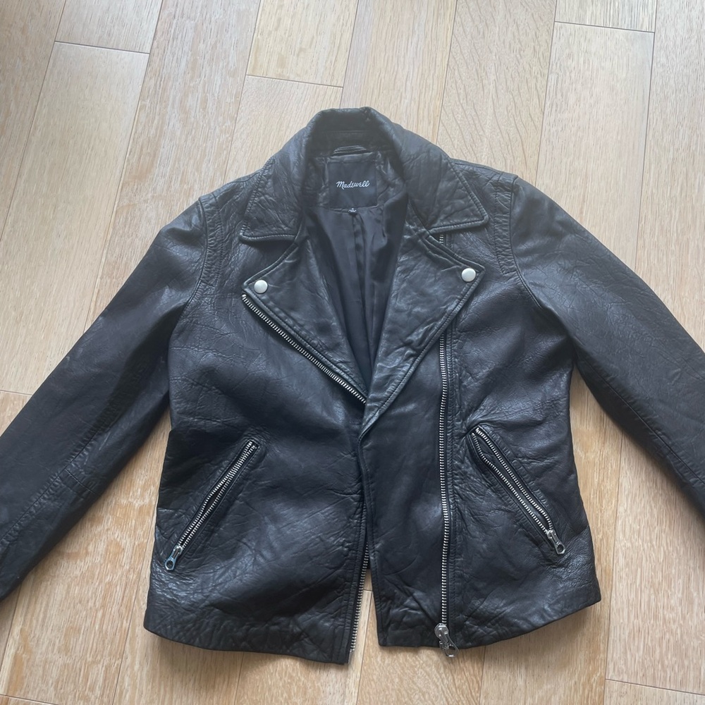 Madewell washed leather jackett